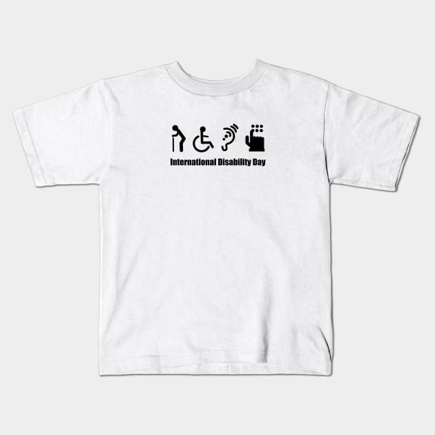 Disability day Kids T-Shirt by Sefiyan